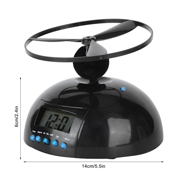 Väckarklocka Nyhet Flygande LCD Digital Bärbar Mini Rund Propeller Hushållsartiklar