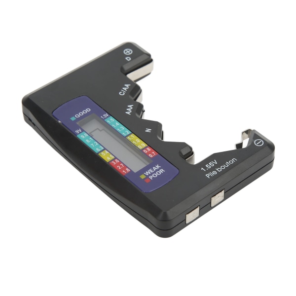 Digital batterikapacitetsmätare Universal DCN AAA AA 9V 1,5V Button Cell Analyzer Svart