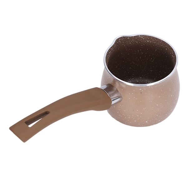 Icke-klibbig mjölkpanna 8 cm i diameter, enkelhandtag, aluminiumlegering, kokkärl för kaffe, smör, choklad, brun