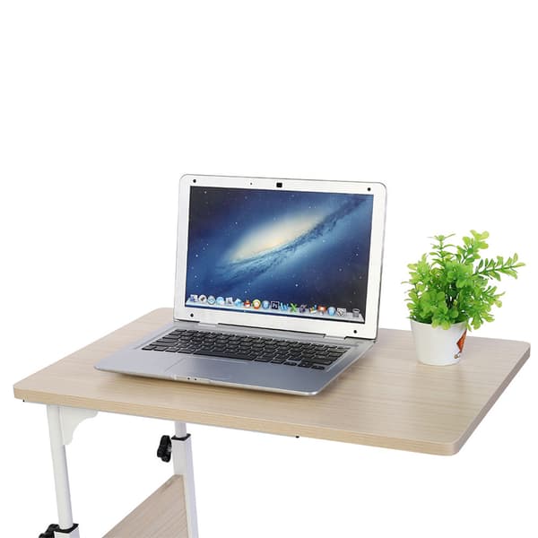 Bærbar Multifunksjonell Avtakbart Laptopbord med Hjul Seng Sofa Bøker Hvit
