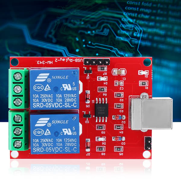 5V USB Kontrollbryter 2-kanals Relémodul Datamaskin PC Intelligent Kontrollbryter USB Kontrollbryter
