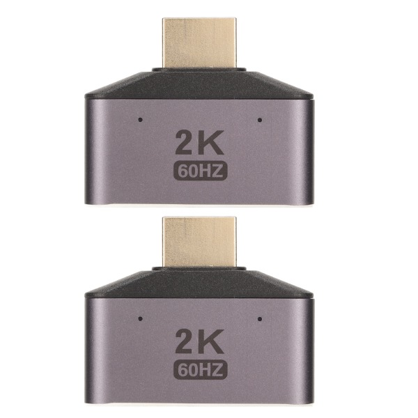 HD Multimedia Interface 1 til 2 Adapter Hann til Dobbel Hunn 2K 60Hz Videosplitter med Indikatorlys 2 stk