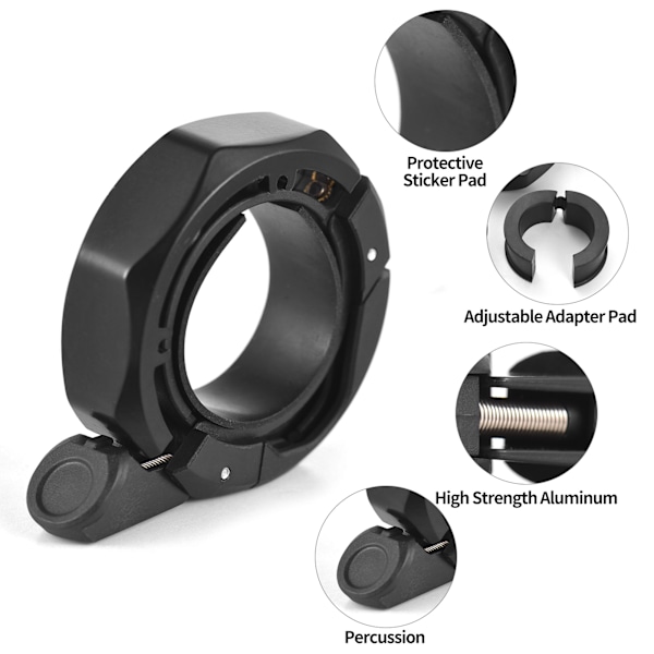 Polkupyörän kello alumiiniseoksesta, kompakti pyöräilykello säädettävällä adapterilla 22,2 mm–31,8 mm ohjaustangoille