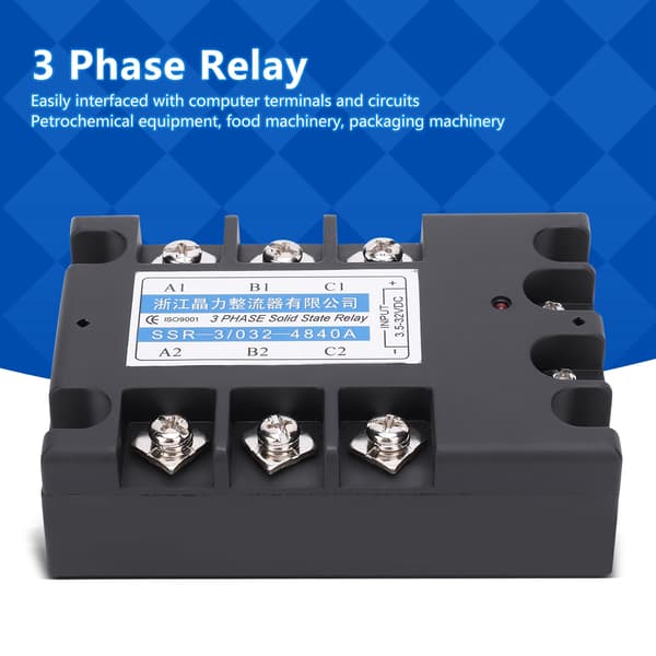 3-fas Solid State Relä SSR-3 D4840 40A DCAC 480V Distributionskontrollutrustning