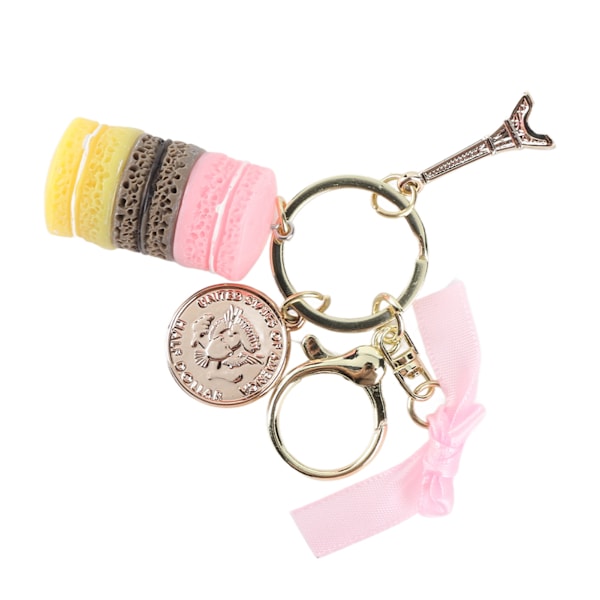 Färgglad Söt Macaron Eiffeltorn Nyckelring Väska Hänge Bil Charm Dekoration (Rosa)