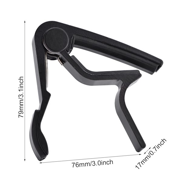 Bærbar Hurtig Skift Tune Clamp Håndholdt Tuner Capo til Folke Guitar Sort
