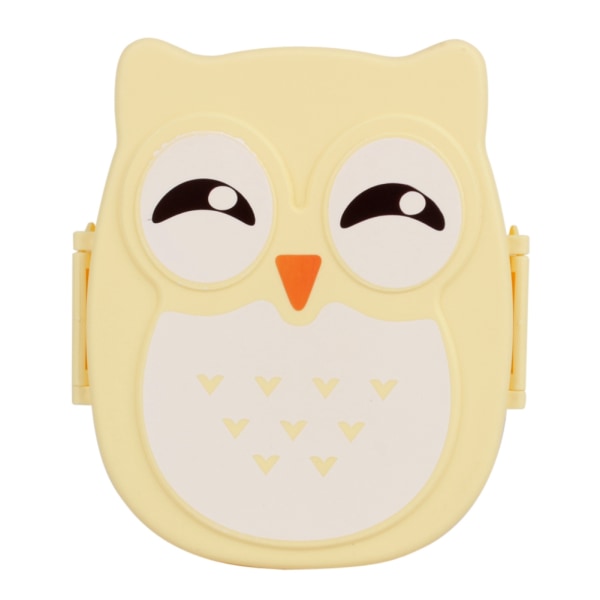 Plast Bärbar Cartoon Owl Lunchbox Matsäker Mikrovågsförvaringsbehållare