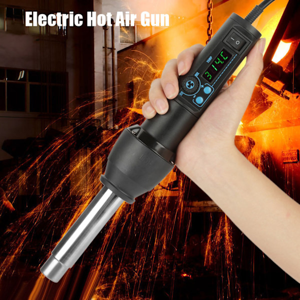 8858-I 650W LED Digital Display Justerbar Elektrisk Varmluftpistol Varmepistol (EU Stik)