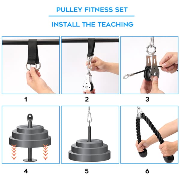 DIY Trissa Kabelmaskin Fästsats Laststift Lyftarm Biceps Triceps Blaster Handstyrketräningsutrustning