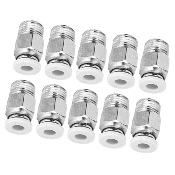 10 stk. lige pneumatiske fittings sølv M10 gevind 3D printer tilbehør PC4‑01
