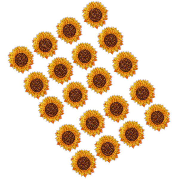 20 st Solrosmönster Sy på Stryk på Broderad Patch DIY Kläder Ryggsäck Applikation