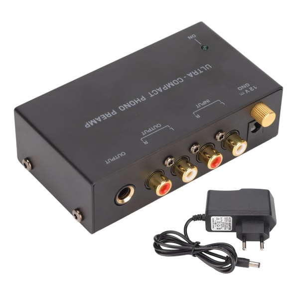 PP400 Phono Skivspelare Preamp Stereo RCA Input RCA Output Skivspelare Förstärkare med oberoende rattkontroll 100‑240V EU-kontakt