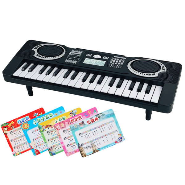 Elpiano för barn Nybörjare Elektronisk musikinlärning tangentbord Bärbart instrument för tidig utbildning med ark 37 tangenter 2 lägen