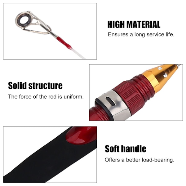 50cm Kevyt Mini 2-osainen Talvijään Kiinteä Kalastus Katkarapu Vapa