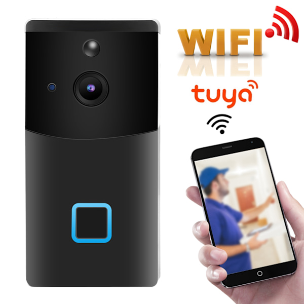 1080P HD WiFi Natkig To-vejs Intercom PIR Video Dørklokke til Tuya
