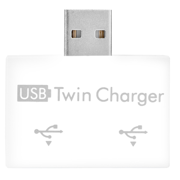 Hubi USB2.0 Uros 2-Porttiseen USB Kaksoislaturin Jakaja-Adapteri Muunnin Keskitin (Valkoinen)