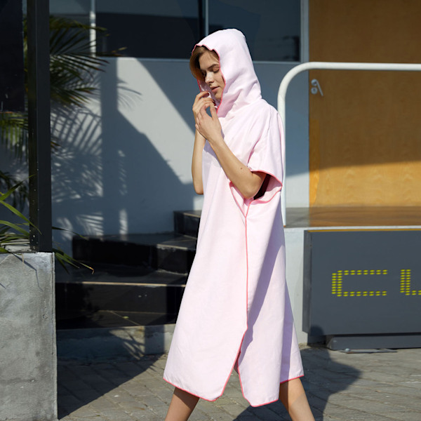 Surfponcho Byteshandduk med Huva Mikrofiber Strandfilt Badhandduk Simhandduk Våtdräkt Strandponcho för Vuxna