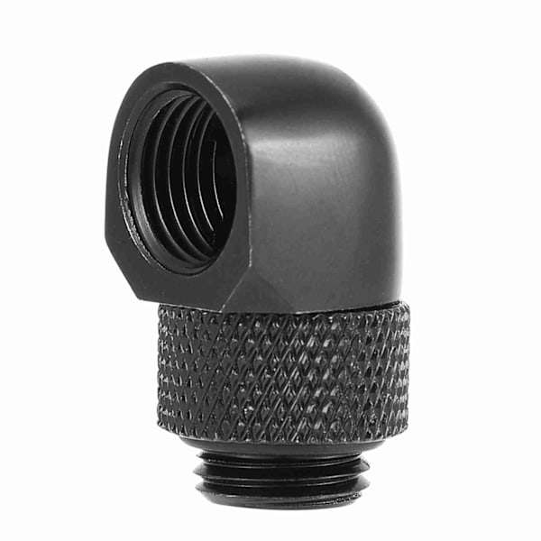 90 Grader PC Vandkøling To-berørings Fitting G1/4 Gevind Albue Barb Connector til Slange Sort