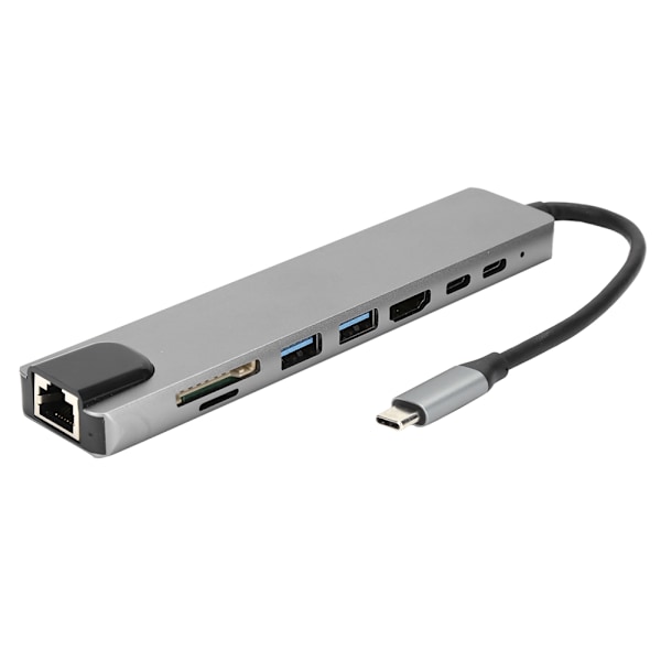 8-in-1 Hub Type-C - HDMI RJ45 PD USB -telakointiasema Type-C Hub Splitter -muunninadapteri