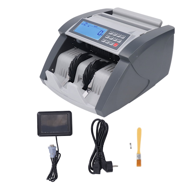 Penge Tællemaskine LCD Display Seddeltæller med UV MG IR MT DD Falskmøntneri Detektion EU Stik 220V 50HZ