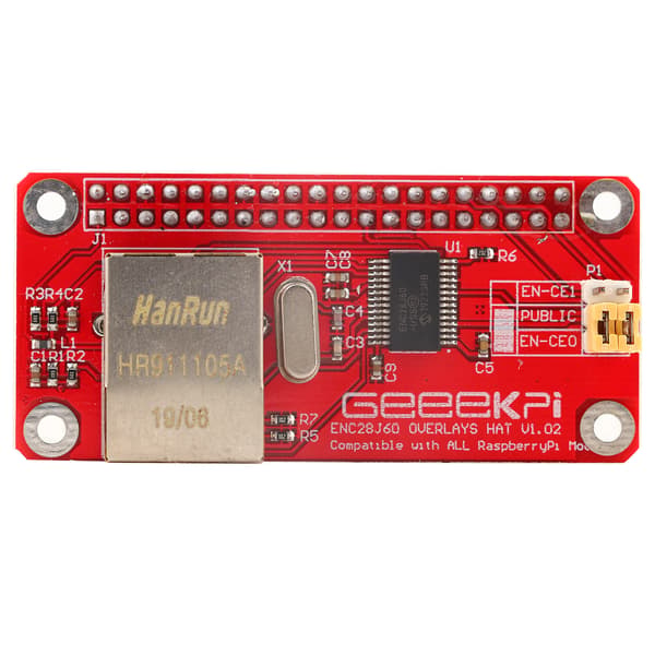 ENC28J60 Ethernet LAN Nettverksadaptermodul for Raspberry Pi Zero-kort