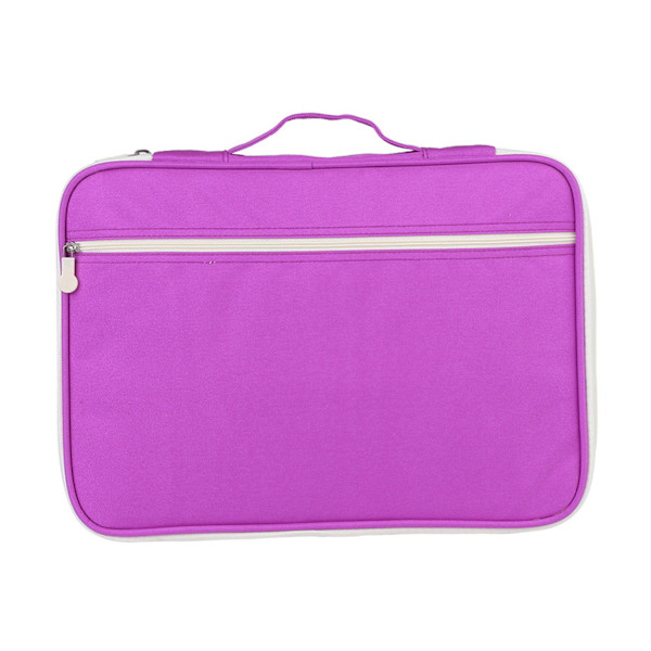 A4 Dokumentväska Filmapp Portfölj Organizer Dator Notebook Fodral med Dragkedja (Lila)