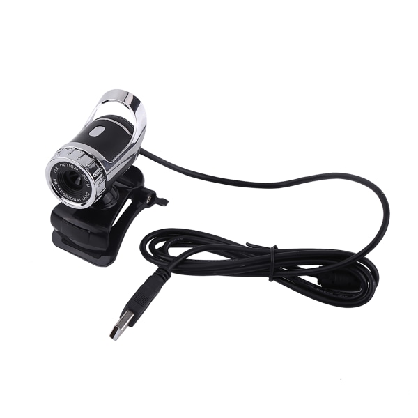 12M Pixels Clip on Webcam Web Camera HD 360° roterande stativ Inbyggd mikrofon för PC Silver