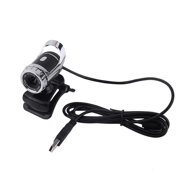 12M Pixels Clip-on Webcam Webkamera HD 360° Roterende Stativ Indbygget Mikrofon til PC Sølv