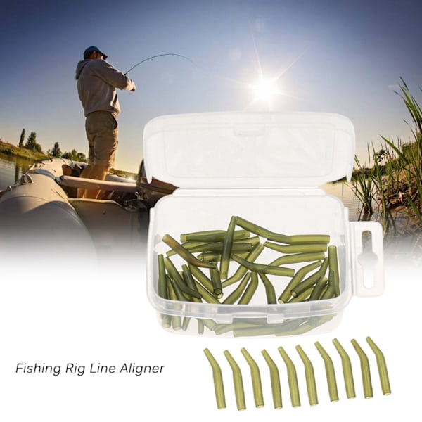 50 stk./parti Karpfiske Krok Sleeve Hår Rig Line Aligner Sleeves Myk Anti Tangle Fiskeredskap Aligner Karpfisketilbehør