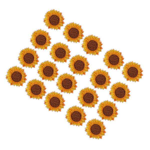 20 st Solrosmönster Sy på Stryk på Broderad Patch DIY Kläder Ryggsäck Applikation