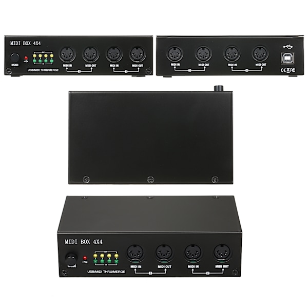 UM4X4 USB MIDI Interface 4 IN / 4 Out 64 MIDI Kanaler 4i/4o + Merge 2i4o MIDI Boks 4X4