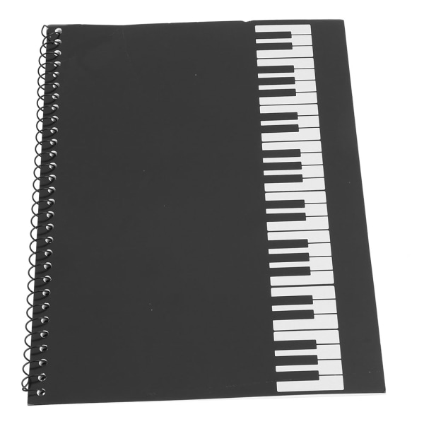 50 sidor Notskrift Personal Anteckningsbok Musikmanuskript Skrivpapper (svart piano)