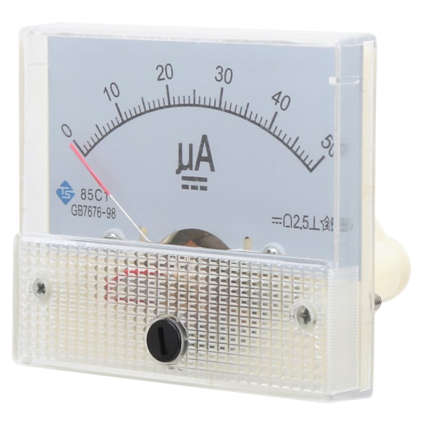 85C1 DC0-50UA Pekar DC Amperemeter Huvud Ampere Mätare Linjekrets Mätenhet