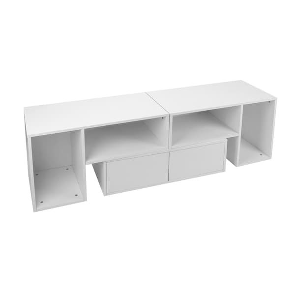 TV-bänk med LED-belysning, låda, vardagsrumsmöbel, set med paneler