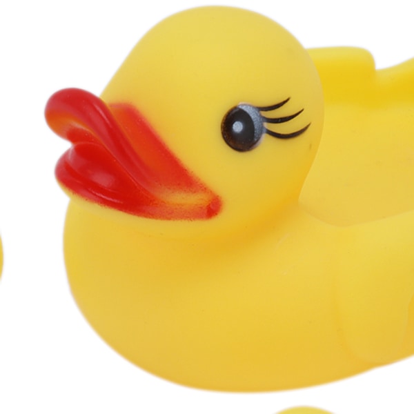 4 stk. Baby And Badelegetøj Sødt Dyr Flydende Badeværelse Bruselegetøj Børnegave Dekoration Gul And