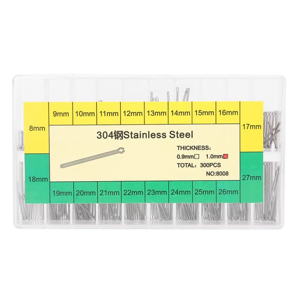 1 mm Armbandsfäste Split Pins Rostfritt Stål Urdelar Sortiment 8‑27 mm