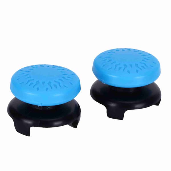 2 st Tumgrepp Mjukt Silikon Skydd Greppspak Joystick Kontroller Gamepad Knappskydd för PS5 Blå