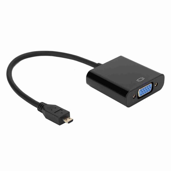Micro HDMI til VGA Video Converter Adapter 1080P til Raspberry Pi 4B med Strømforsyningsfunktion Micro HDMI til VGA