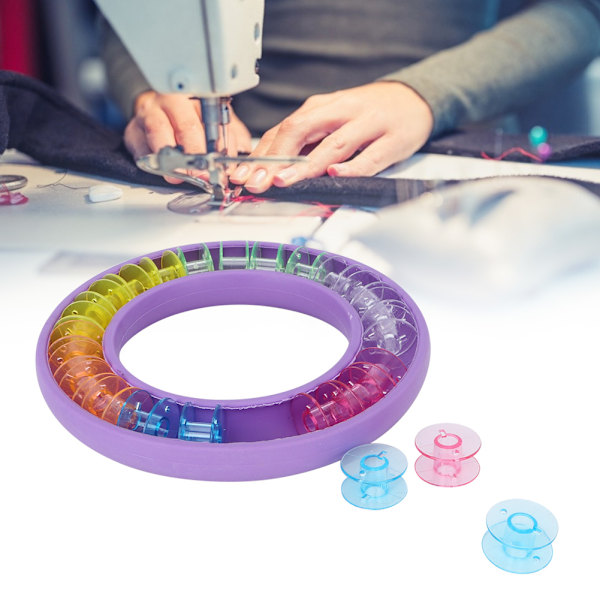 24 st Silikon Spole Förvaringslåda Rund Portabel Förvaring DIY Handarbete Hem Sömnadstillbehör