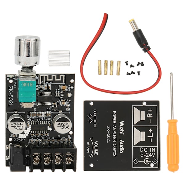 Digital förstärkarkort Bluetooth 5.0 Mini Stereo Förstärkarmodul med Strömbrytare och Justerbar Volym
