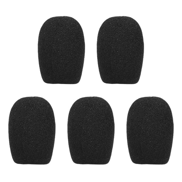 Mini Mikrofon Vindskydd Mic Skumskydd för Lavalier Headset Mikrofon Svart, 5-pack