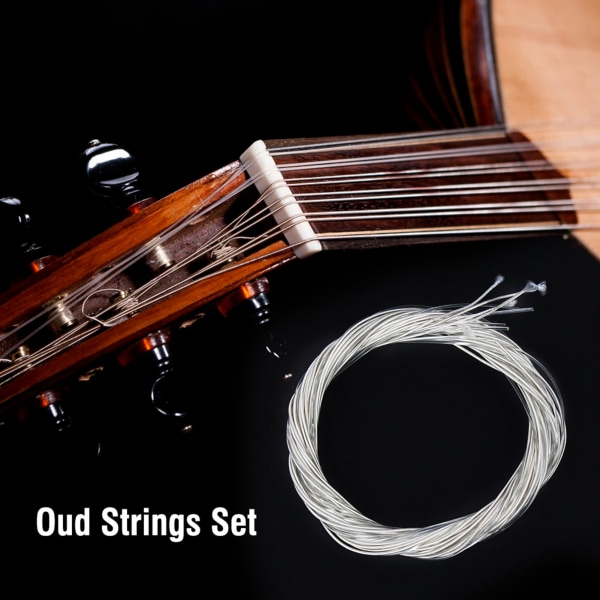 Klar Nylon Silverpläterad Kopparlegering Oud Strings Set Ersättningstillbehör (12 strängar)