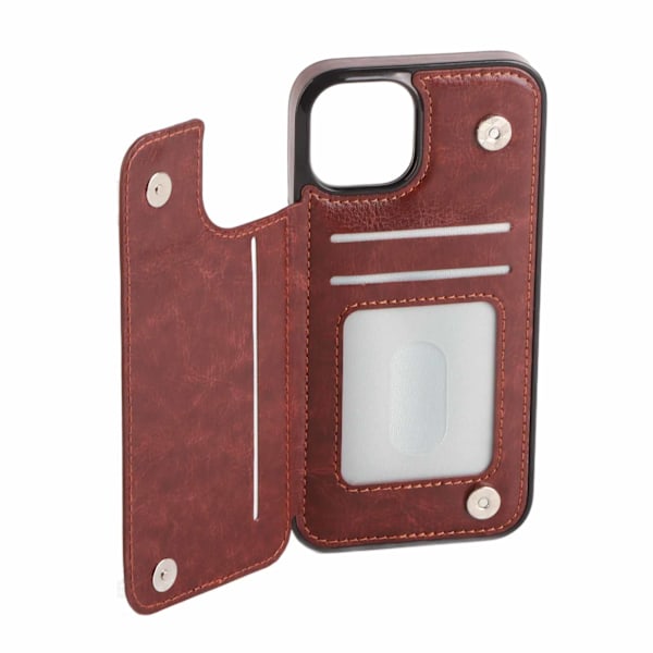 Flip Læder Wallet Etui Kort Holder Telefon Etui med Kort Holder til IPhone14 6.1