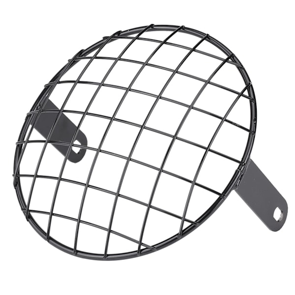 Motorcykel 7\" Strålkastare Mesh Grill Sidomontering Universal Skyddsmask för Cafe Racer (Svart)