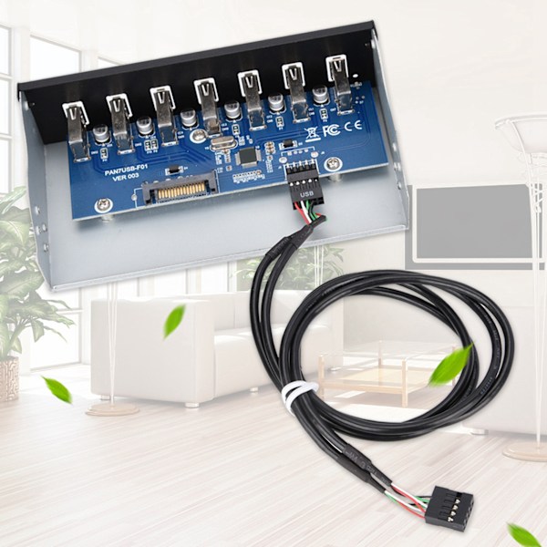 USB-hubpanel med 7 portar USB2.0 för förlustfri dataöverföring