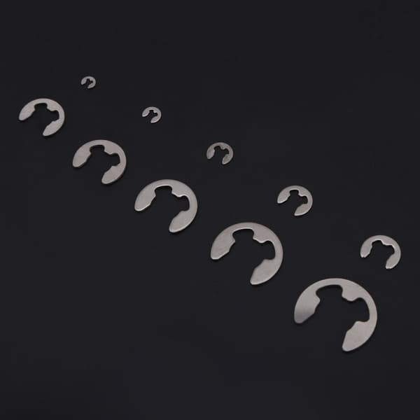 200 stk. rustfri stål E-clips E-ring fastholdelsesring sortiment M1.5 M10