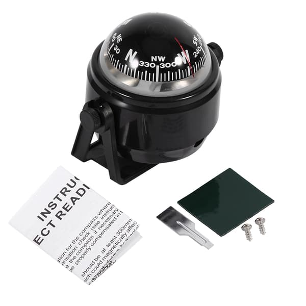 Multi Purpose Sea Marine Bracket Mount Compass Voyager Udenfor Passer til Båd Campingvogn Lastbil Sort