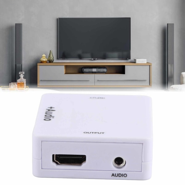 ABS Multifunksjon HDMI TIL HDMI Audio Splitter Dekoder Konverter for TV Lydsystem Hvit
