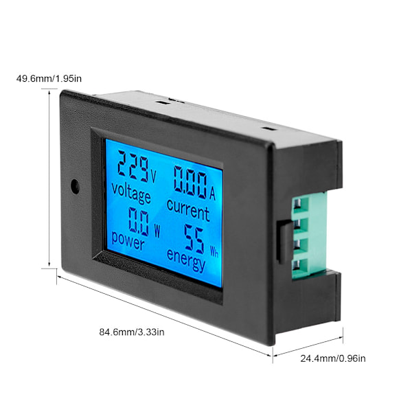 100A AC 80~260V Digital Strömmätare Monitor Spänning KWh Watt Voltmeter Amperemeter