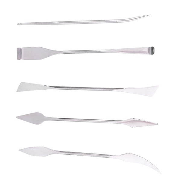 5 stk. Skulptursett i rustfritt stål for voksleire, keramikk, utskjæring, modellering, DIY-håndverk